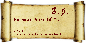 Bergman Jeremiás névjegykártya